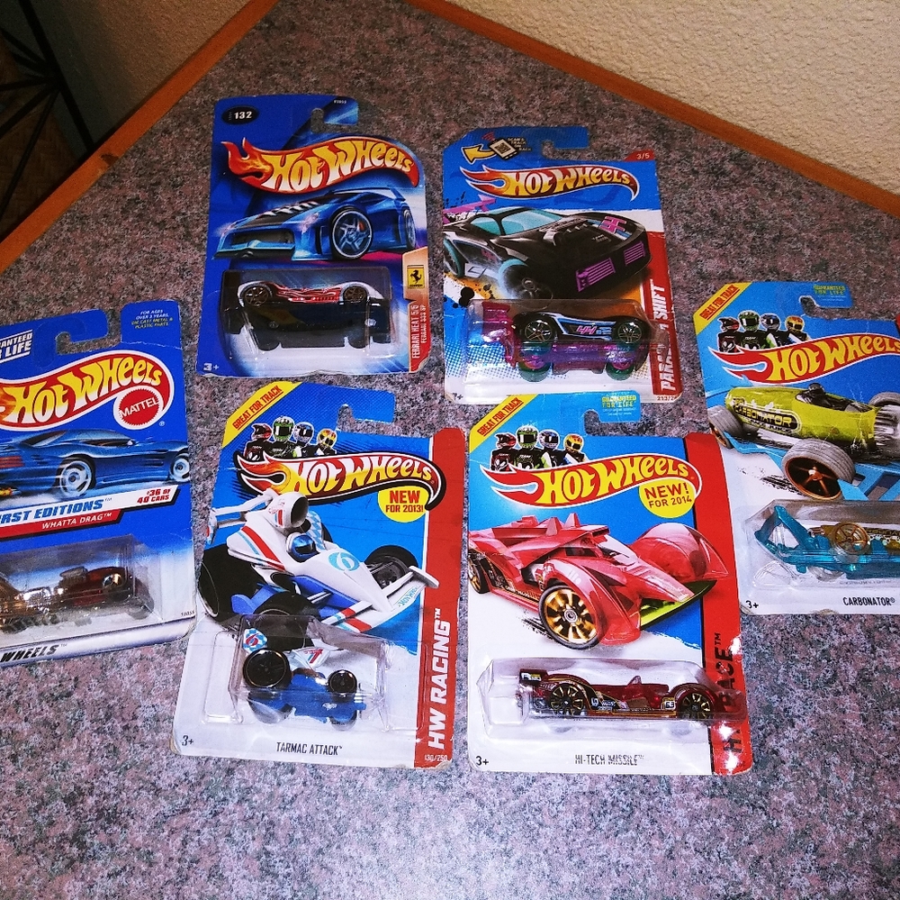 6 Brand New in Packages Variety Hotwheels